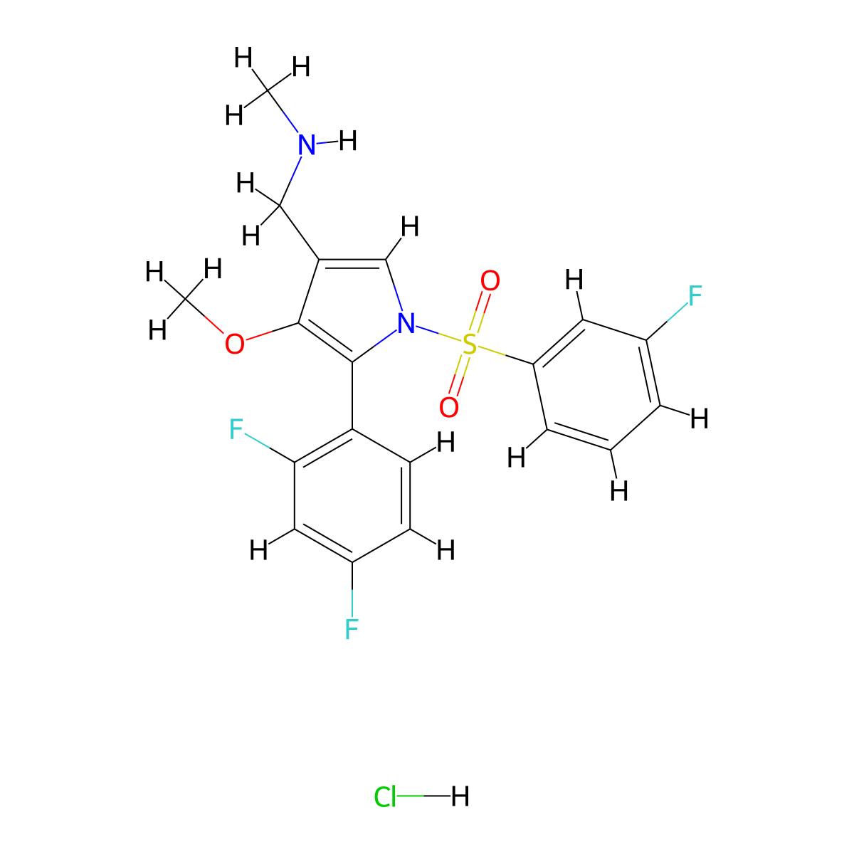 Abeprazan hydrochloride molecular structure, CAS 1902954-87-3