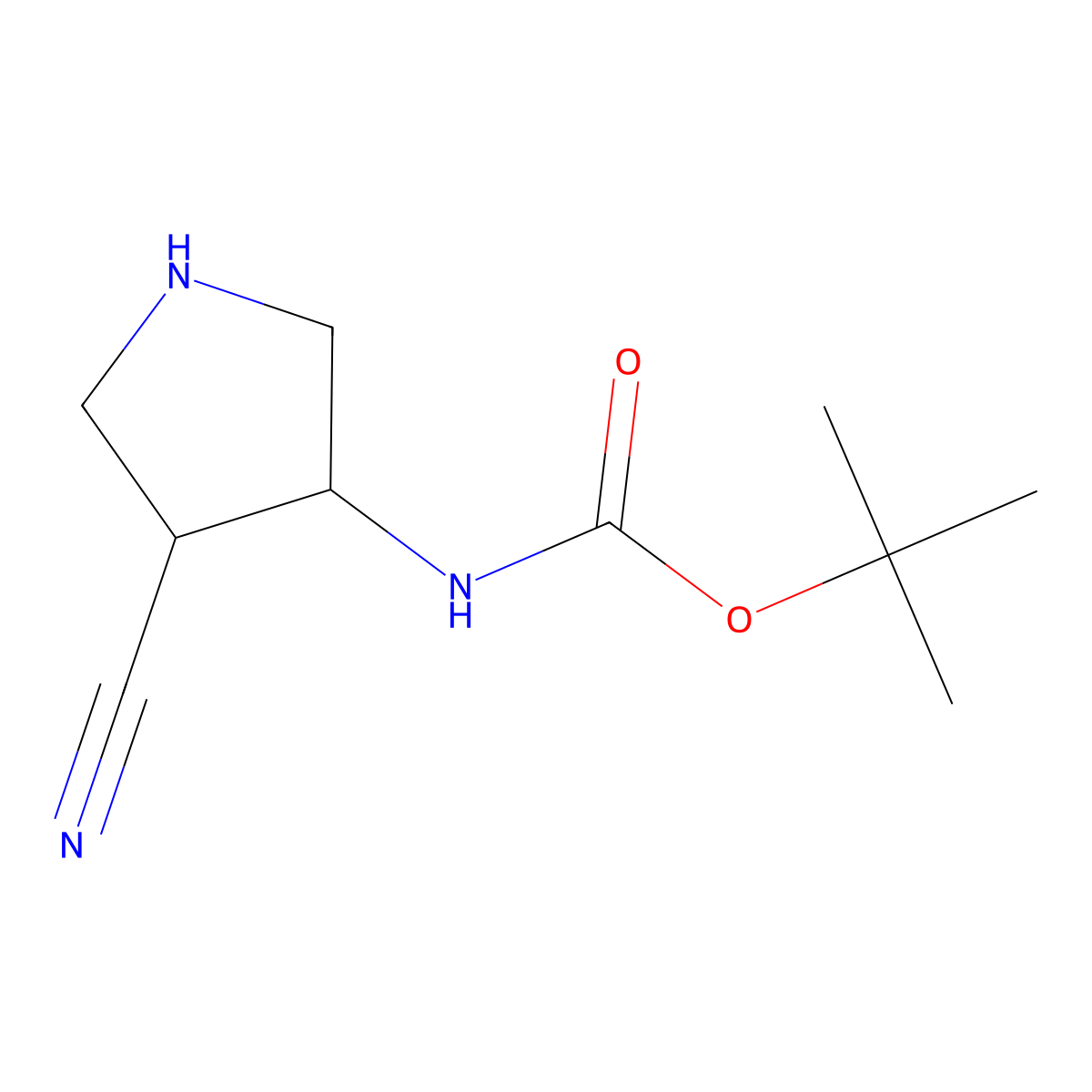 cis-4-(Boc-amino)pyrrolidine-3-carbonitrile molecular structure, CAS 1902957-11-2
