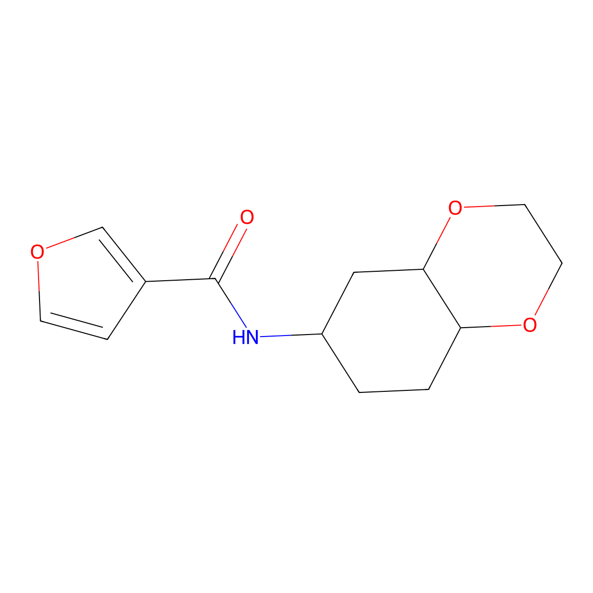 N-(octahydrobenzo[b][1,4]dioxin-6-yl)furan-3-carboxamide molecular structure, CAS 1902957-27-0