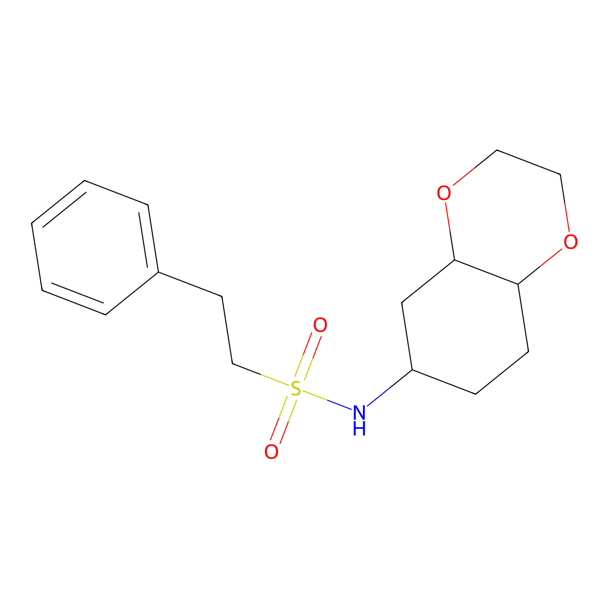 N-(octahydrobenzo[b][1,4]dioxin-6-yl)-2-phenylethanesulfonamide molecular structure, CAS 1902957-81-6
