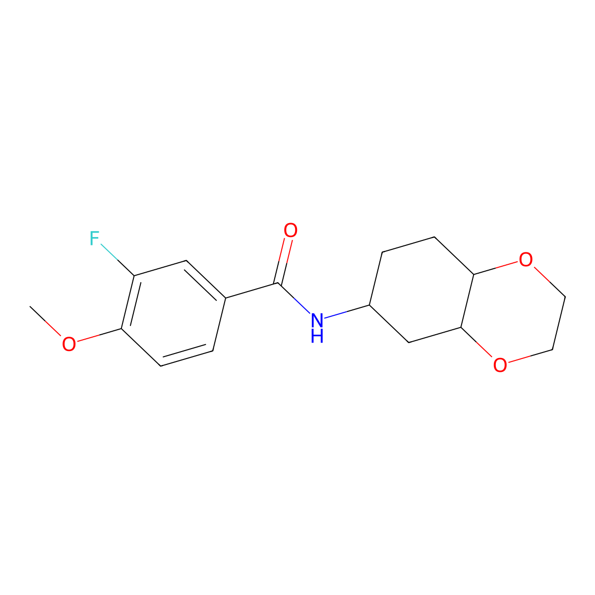 3-fluoro-4-methoxy-N-(octahydro-1,4-benzodioxin-6-yl)benzamide molecular structure, CAS 1902960-03-5