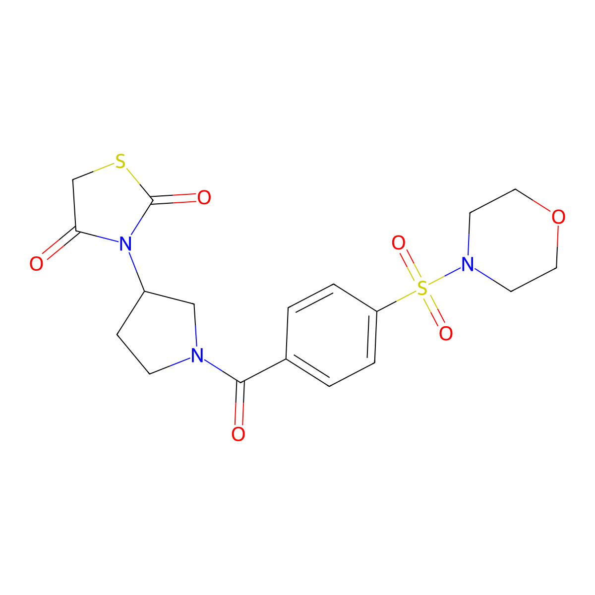 3-(1-(4-(Morpholinosulfonyl)benzoyl)pyrrolidin-3-yl)thiazolidine-2,4-dione molecular structure, CAS 1902969-56-5