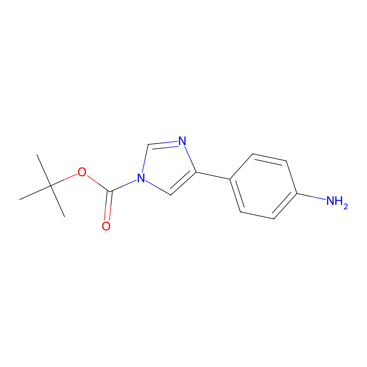 tert-Butyl 4-(4-aminophenyl)-1H-imidazole-1-carboxylate molecular structure, CAS 1902976-48-0