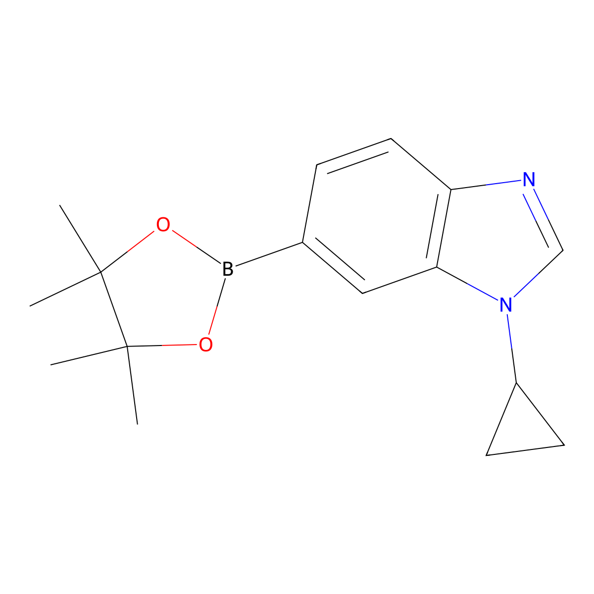 1-cyclopropyl-6-(4,4,5,5-tetramethyl-1,3,2-dioxaborolan-2-yl)-1H-benzo[d]imidazole molecular structure, CAS 1902977-14-3