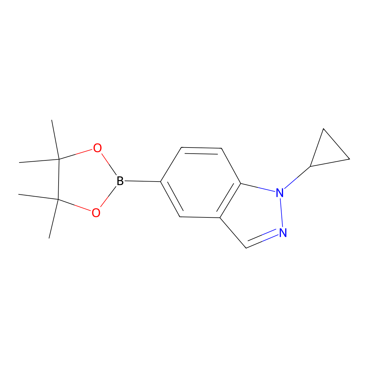 1-Cyclopropyl-5-(4,4,5,5-tetramethyl-1,3,2-dioxaborolan-2-yl)-1H-indazole molecular structure, CAS 1902978-23-7