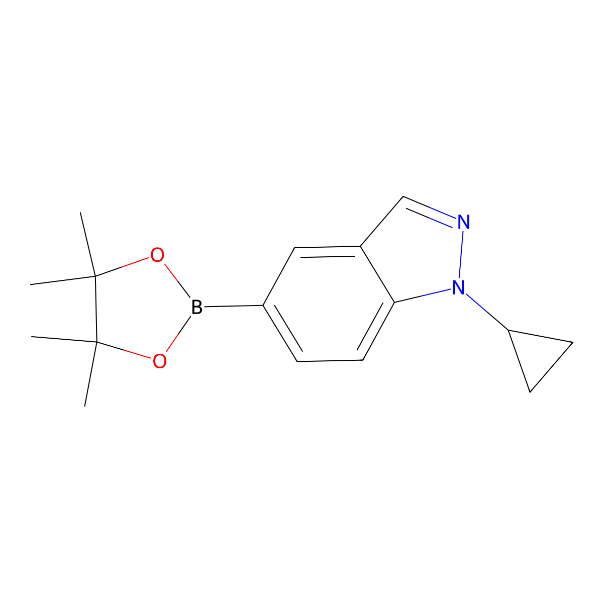 1-Cyclopropyl-5-(4,4,5,5-tetramethyl-1,3,2-dioxaborolan-2-yl)-1H-indazole molecular structure, CAS 1902978-23-7
