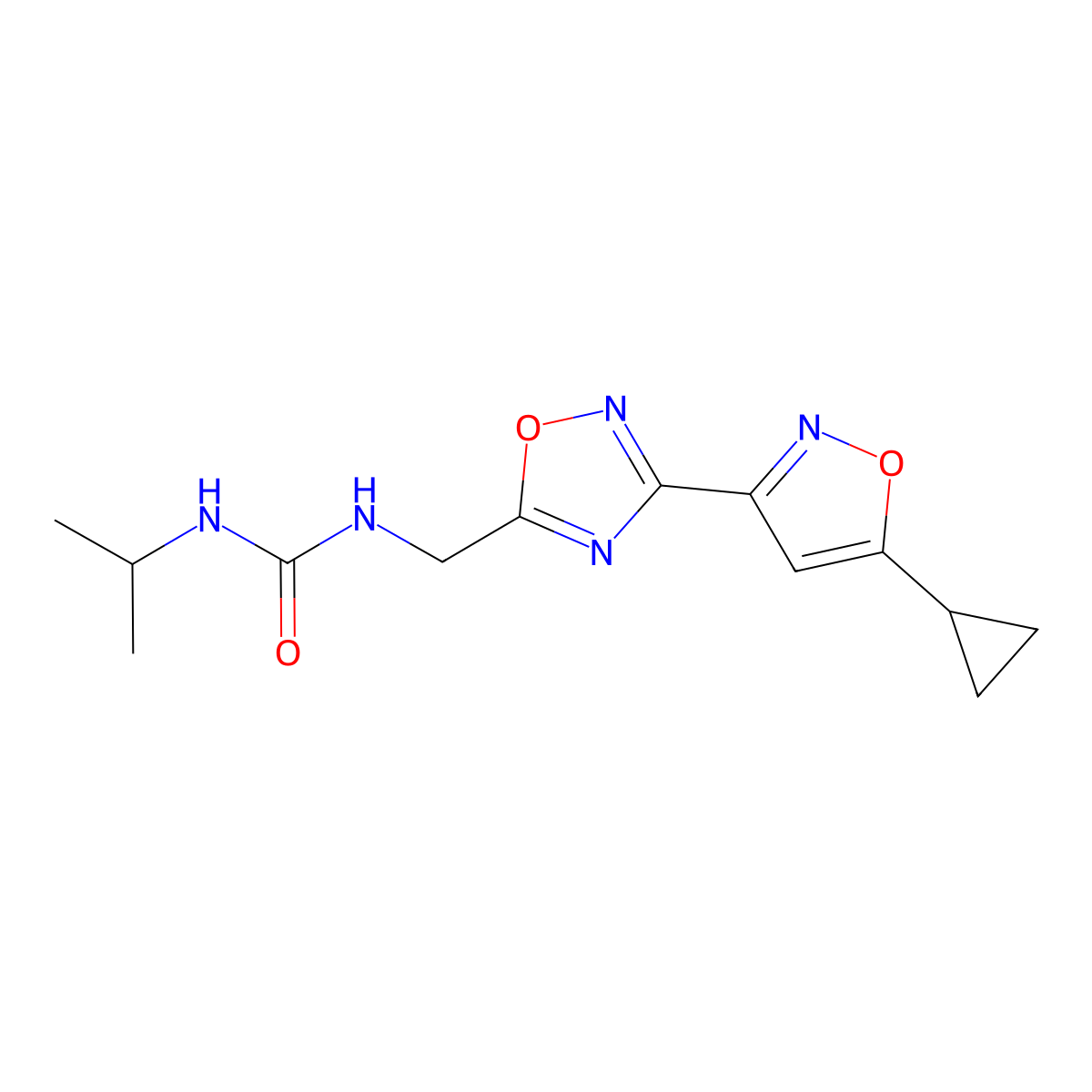 1-((3-(5-Cyclopropylisoxazol-3-yl)-1,2,4-oxadiazol-5-yl)methyl)-3-isopropylurea molecular structure, CAS 1902980-19-1