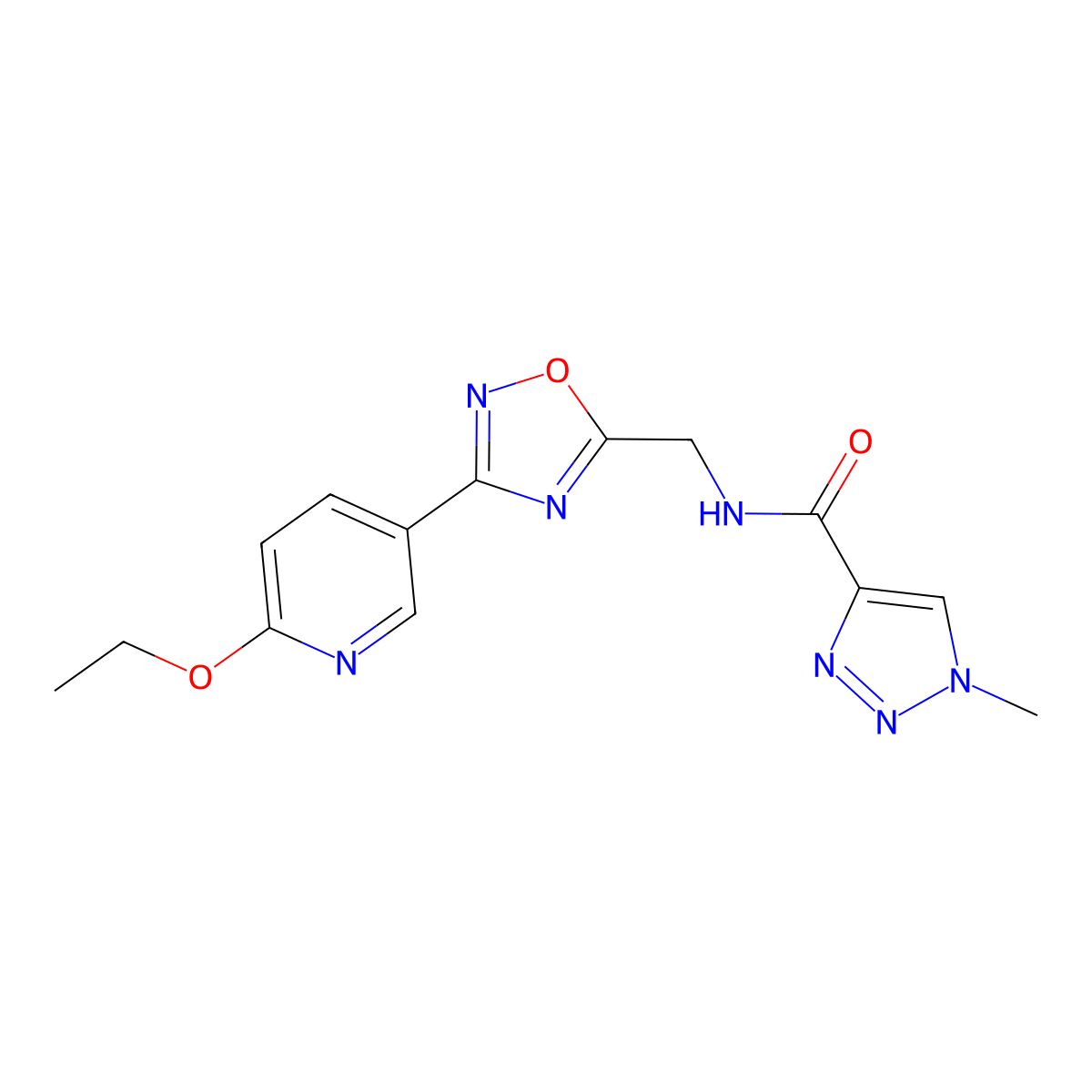 N-{[3-(6-ethoxypyridin-3-yl)-1,2,4-oxadiazol-5-yl]methyl}-1-methyl-1H-1,2,3-triazole-4-carboxamide molecular structure, CAS 1902980-27-1