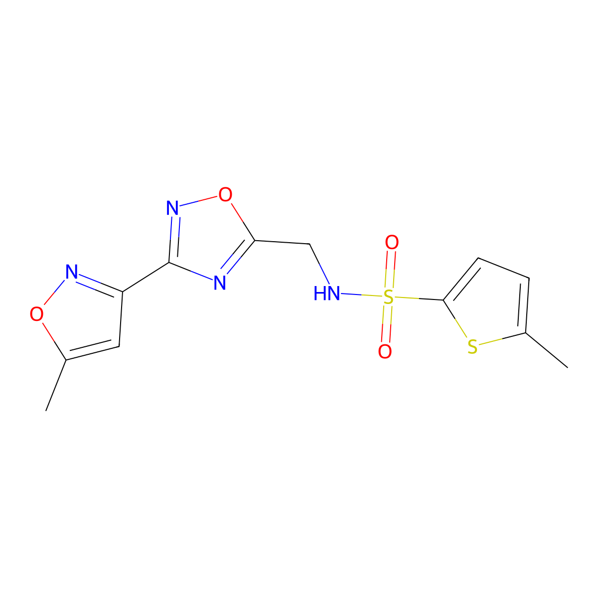 5-methyl-N-((3-(5-methylisoxazol-3-yl)-1,2,4-oxadiazol-5-yl)methyl)thiophene-2-sulfonamide molecular structure, CAS 1902992-70-4