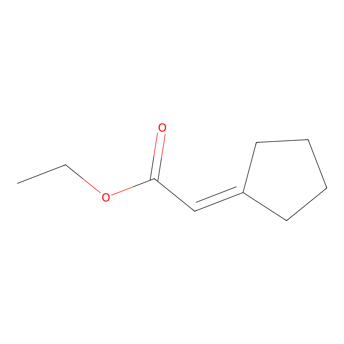 Ethyl cyclopentylideneacetate molecular structure, CAS 1903-22-6