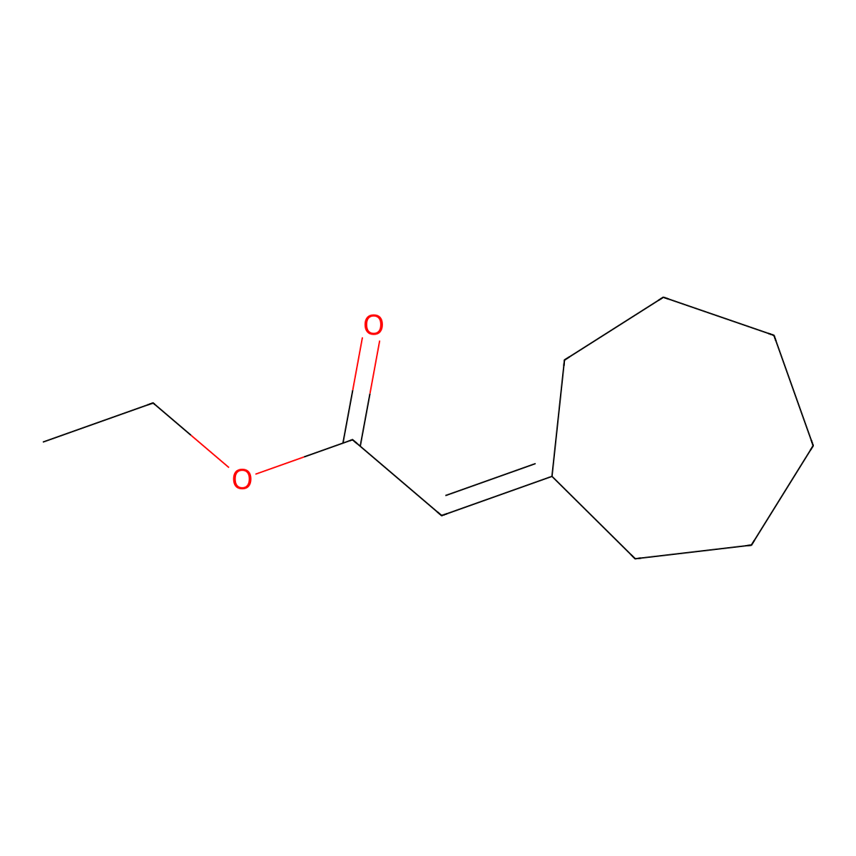 Ethyl 2-cycloheptylideneacetate molecular structure, CAS 1903-23-7