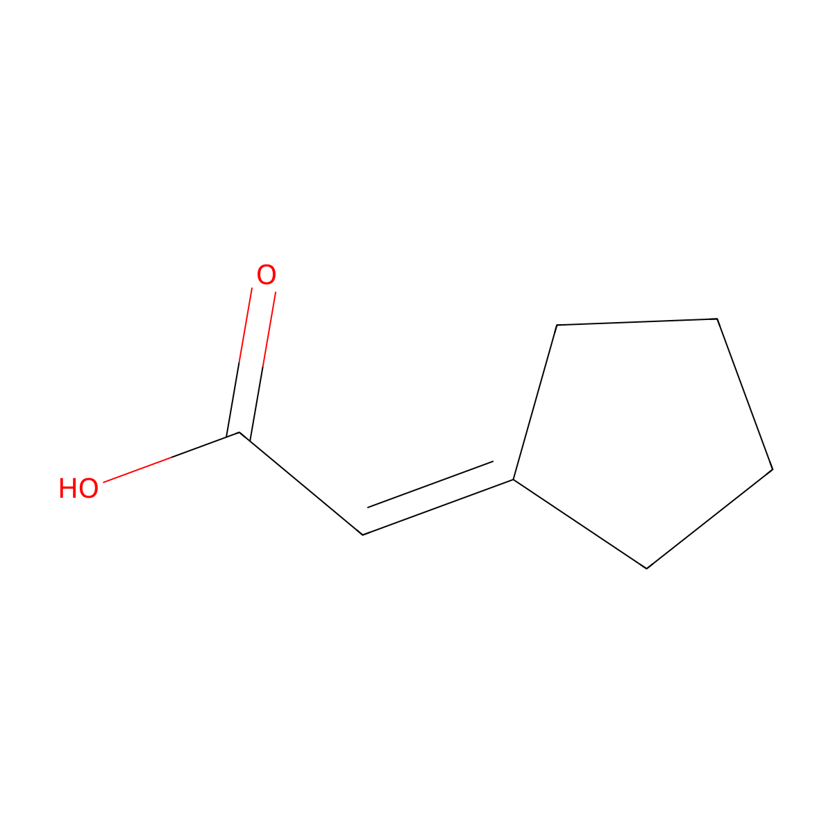 2-Cyclopentylideneacetic acid molecular structure, CAS 1903-27-1