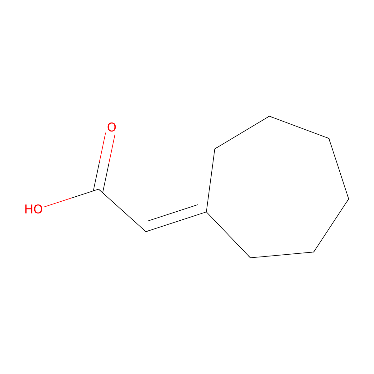 2-cycloheptylideneacetic Acid molecular structure, CAS 1903-29-3