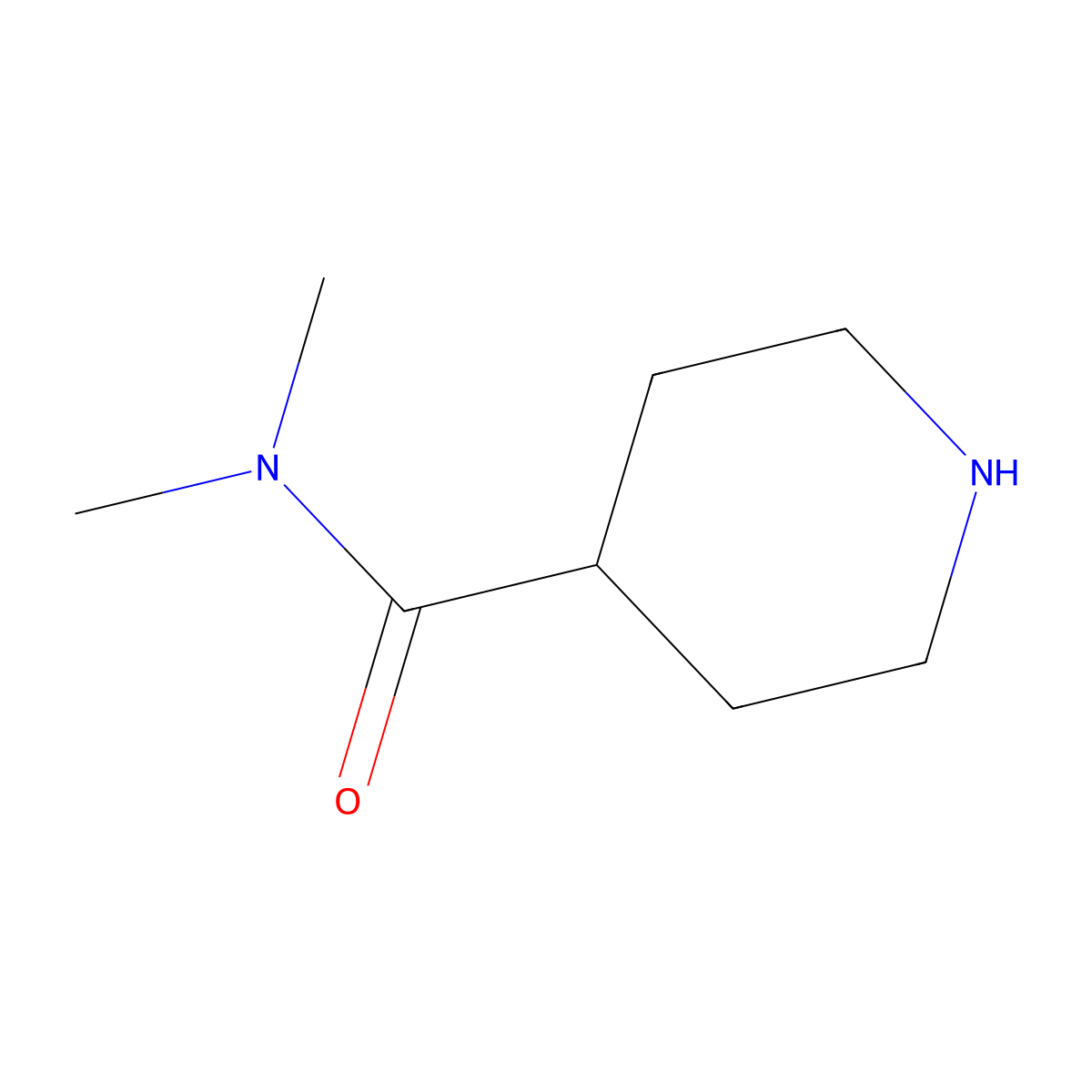 N,N-dimethylpiperidine-4-carboxamide molecular structure, CAS 1903-68-0