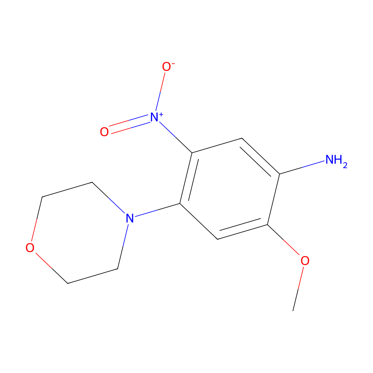 2-Methoxy-4-(4-morpholinyl)-5-nitrobenzenamine molecular structure, CAS 1903010-18-3