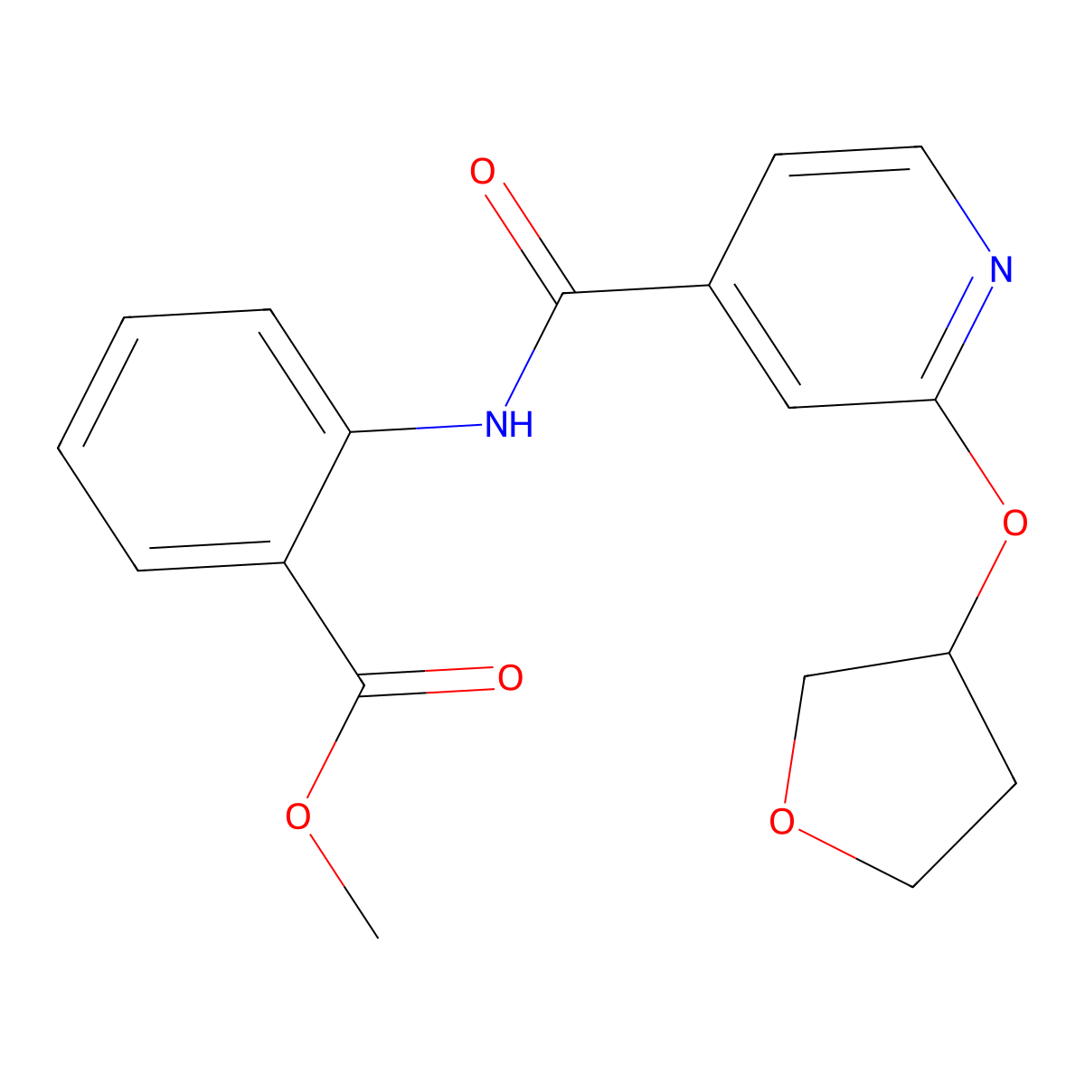 Methyl 2-(2-((tetrahydrofuran-3-yl)oxy)isonicotinamido)benzoate molecular structure, CAS 1903011-73-3