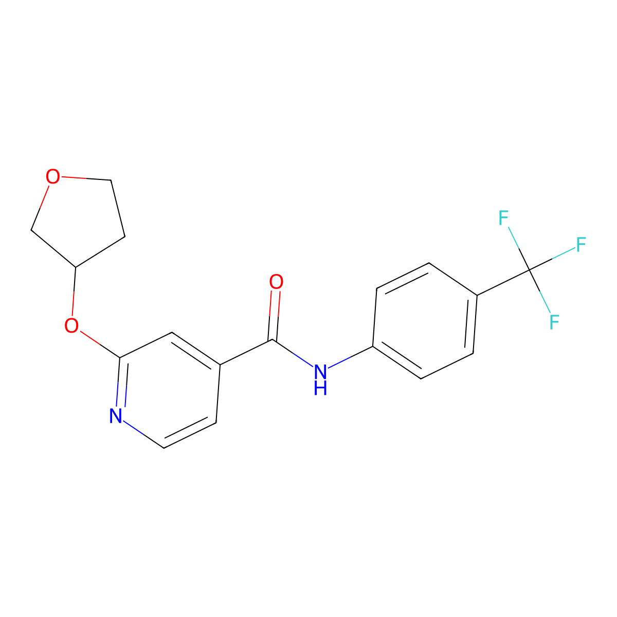 2-((tetrahydrofuran-3-yl)oxy)-N-(4-(trifluoromethyl)phenyl)isonicotinamide molecular structure, CAS 1903011-74-4