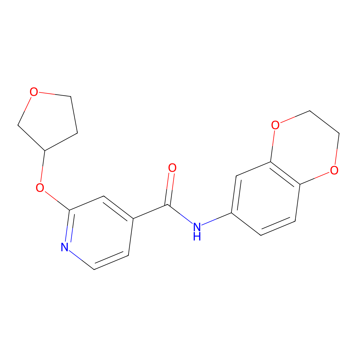 N-(2,3-dihydrobenzo[b][1,4]dioxin-6-yl)-2-((tetrahydrofuran-3-yl)oxy)isonicotinamide molecular structure, CAS 1903011-79-9