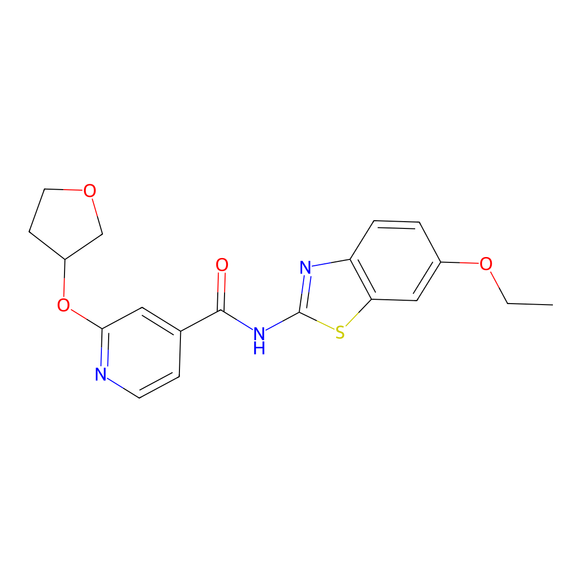 N-(6-ethoxybenzo[d]thiazol-2-yl)-2-((tetrahydrofuran-3-yl)oxy)isonicotinamide molecular structure, CAS 1903011-82-4