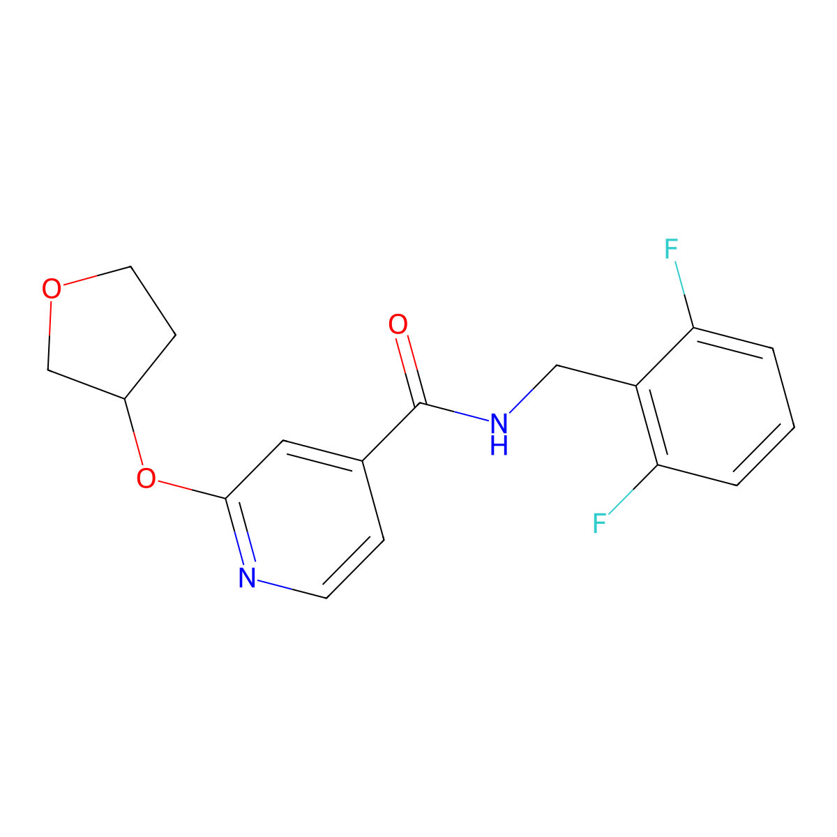 N-(2,6-difluorobenzyl)-2-((tetrahydrofuran-3-yl)oxy)isonicotinamide molecular structure, CAS 1903011-93-7
