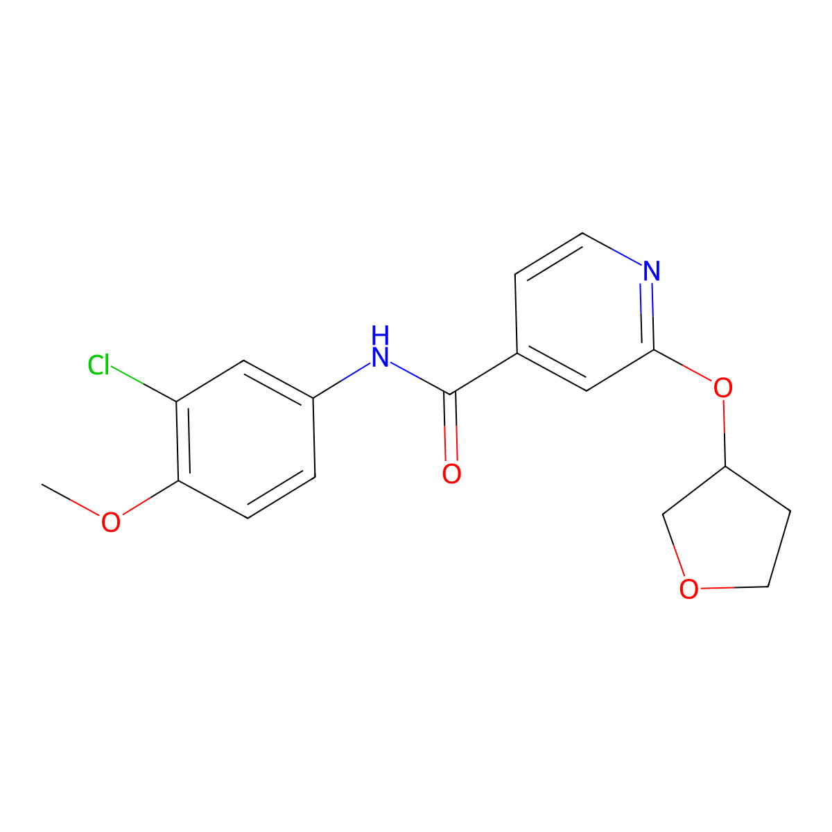 N-(3-chloro-4-methoxyphenyl)-2-((tetrahydrofuran-3-yl)oxy)isonicotinamide molecular structure, CAS 1903012-00-9