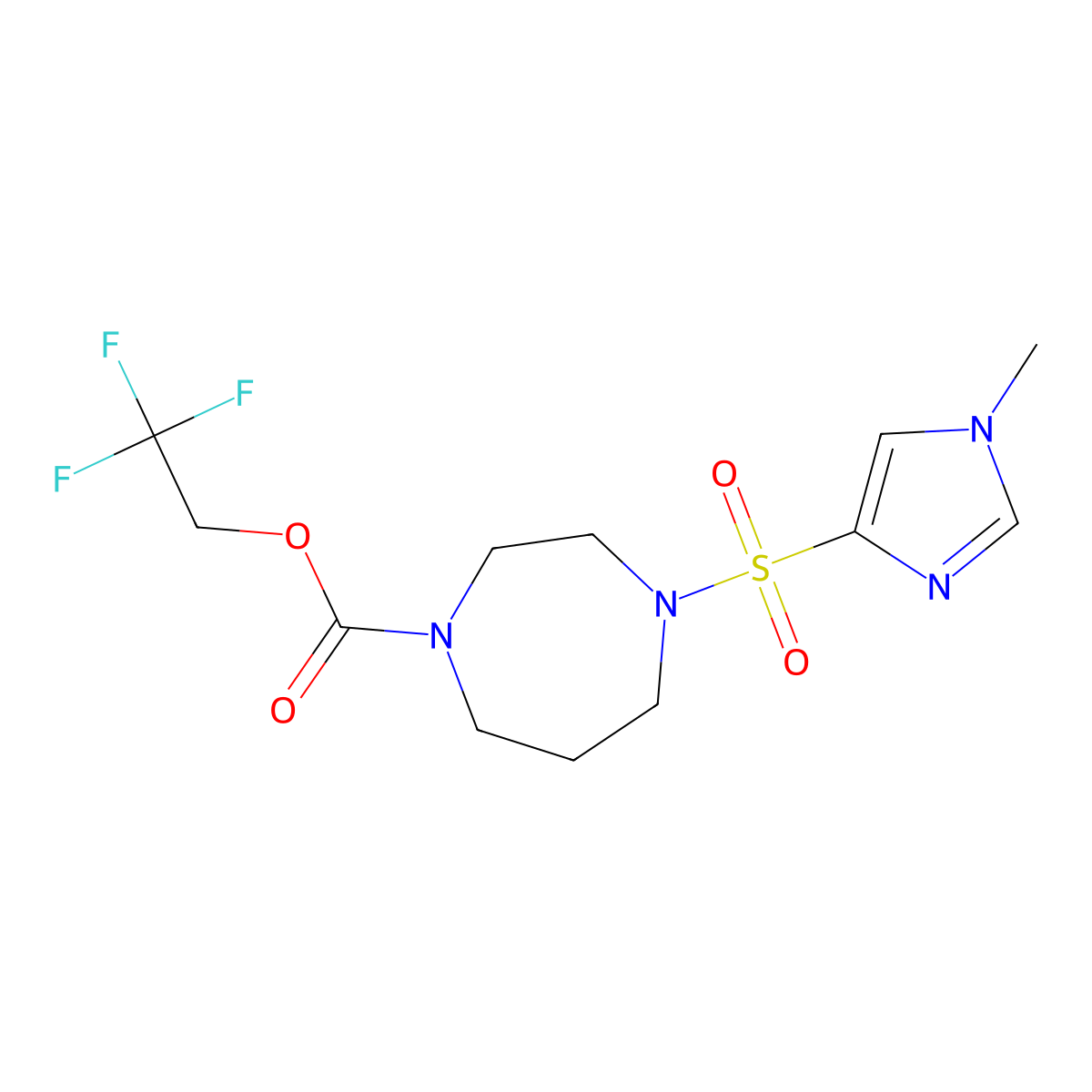 2,2,2-trifluoroethyl 4-[(1-methyl-1H-imidazol-4-yl)sulfonyl]-1,4-diazepane-1-carboxylate molecular structure, CAS 1903012-08-7