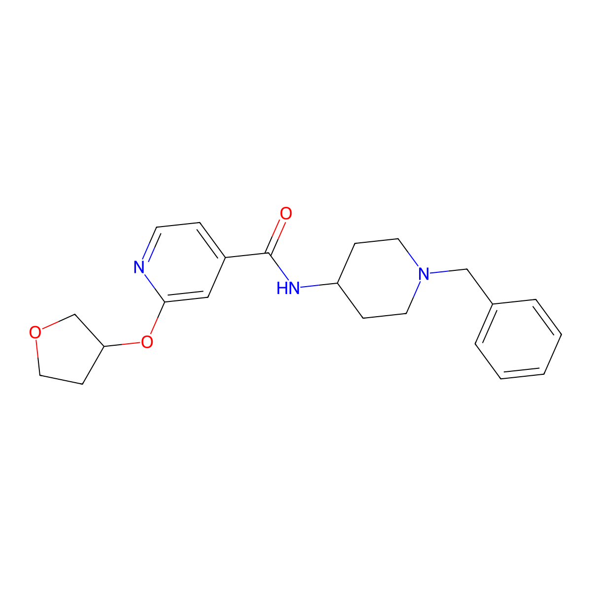 N-(1-benzylpiperidin-4-yl)-2-((tetrahydrofuran-3-yl)oxy)isonicotinamide molecular structure, CAS 1903012-13-4