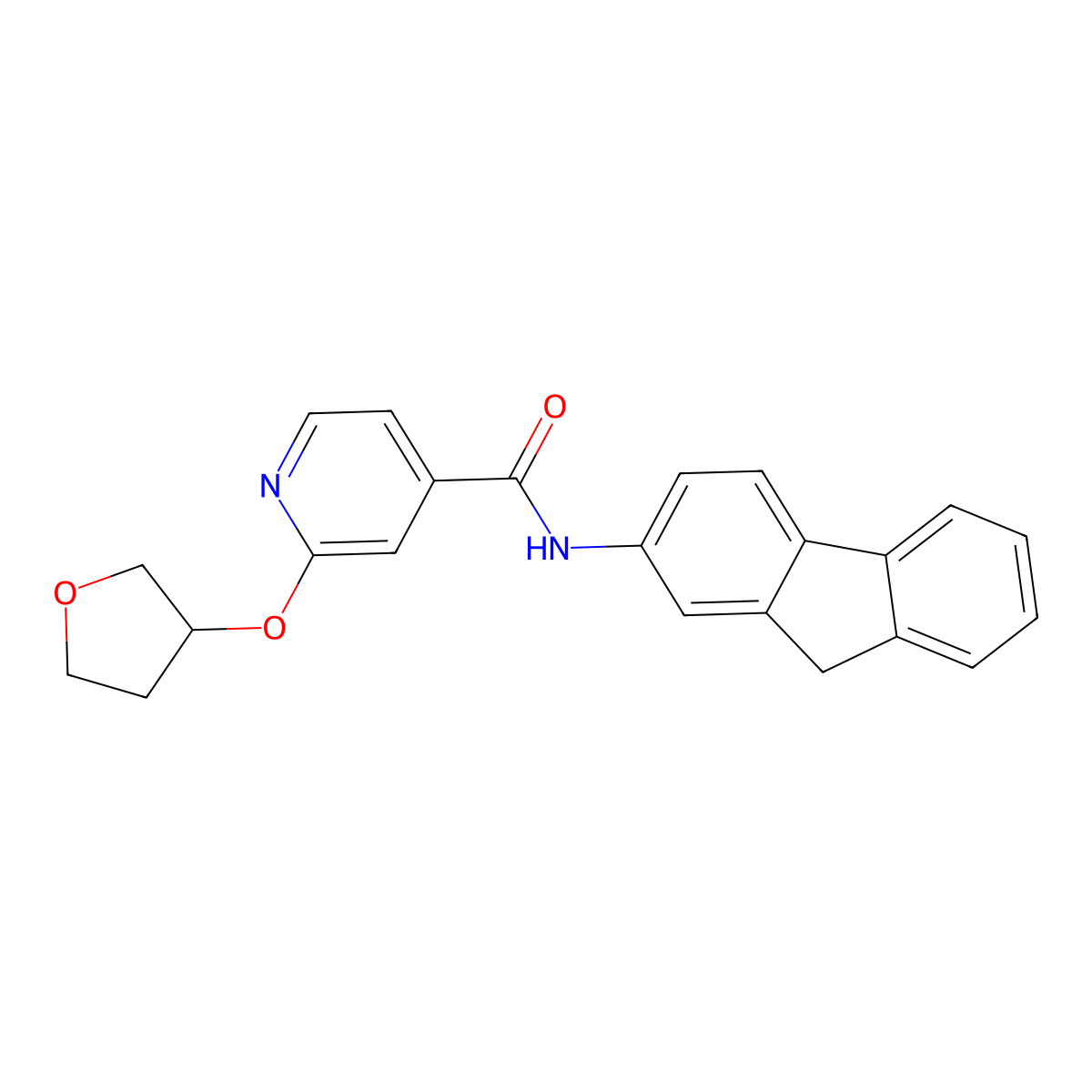 N-(9H-fluoren-2-yl)-2-((tetrahydrofuran-3-yl)oxy)isonicotinamide molecular structure, CAS 1903012-30-5