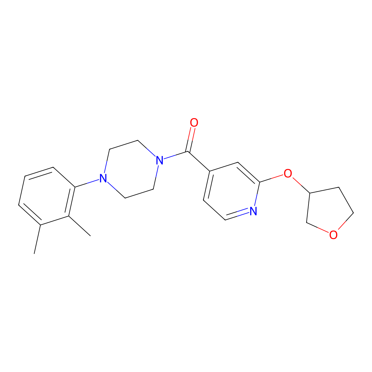 (4-(2,3-Dimethylphenyl)piperazin-1-yl)(2-((tetrahydrofuran-3-yl)oxy)pyridin-4-yl)methanone molecular structure, CAS 1903012-33-8
