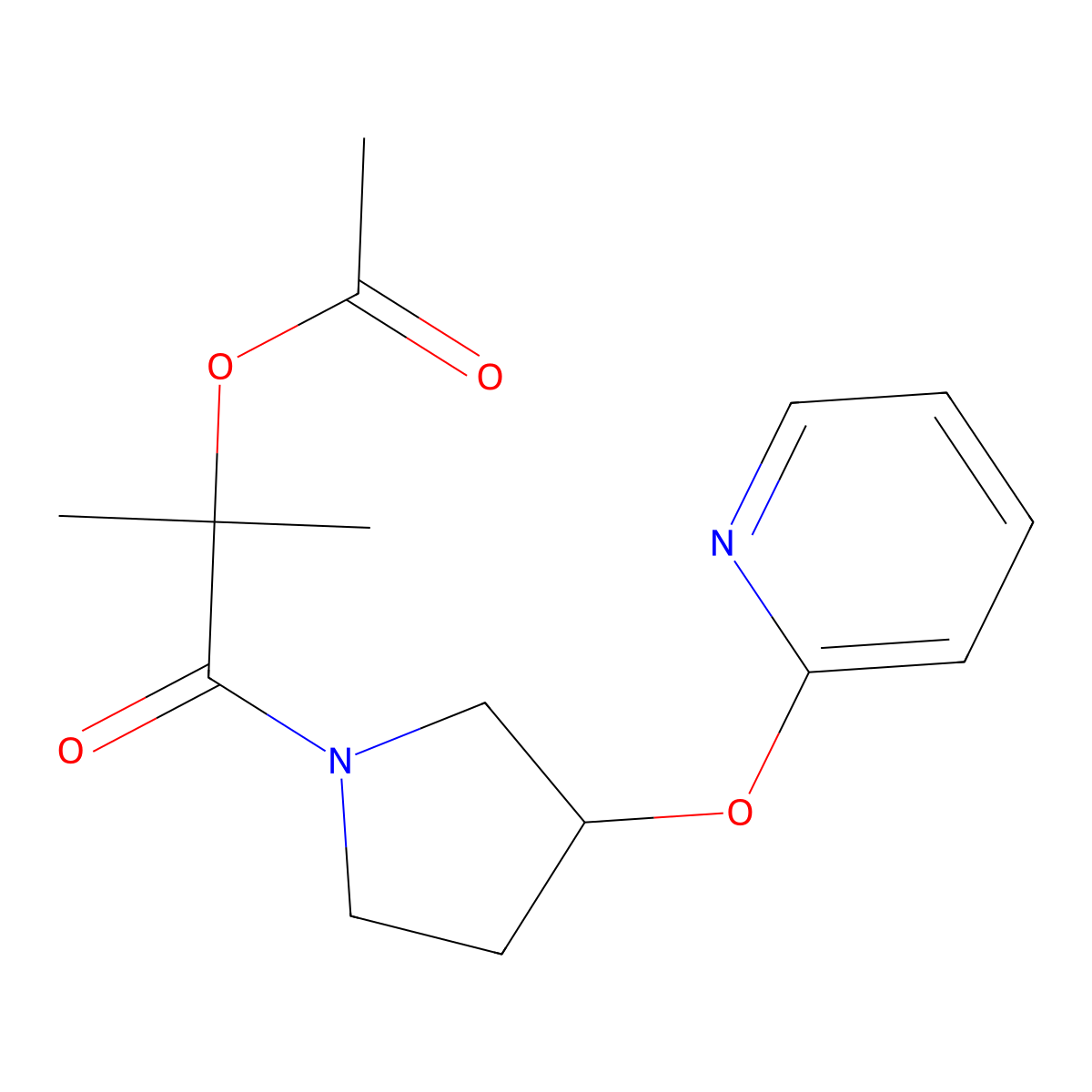 2-Methyl-1-oxo-1-(3-(pyridin-2-yloxy)pyrrolidin-1-yl)propan-2-yl acetate molecular structure, CAS 1903032-86-9