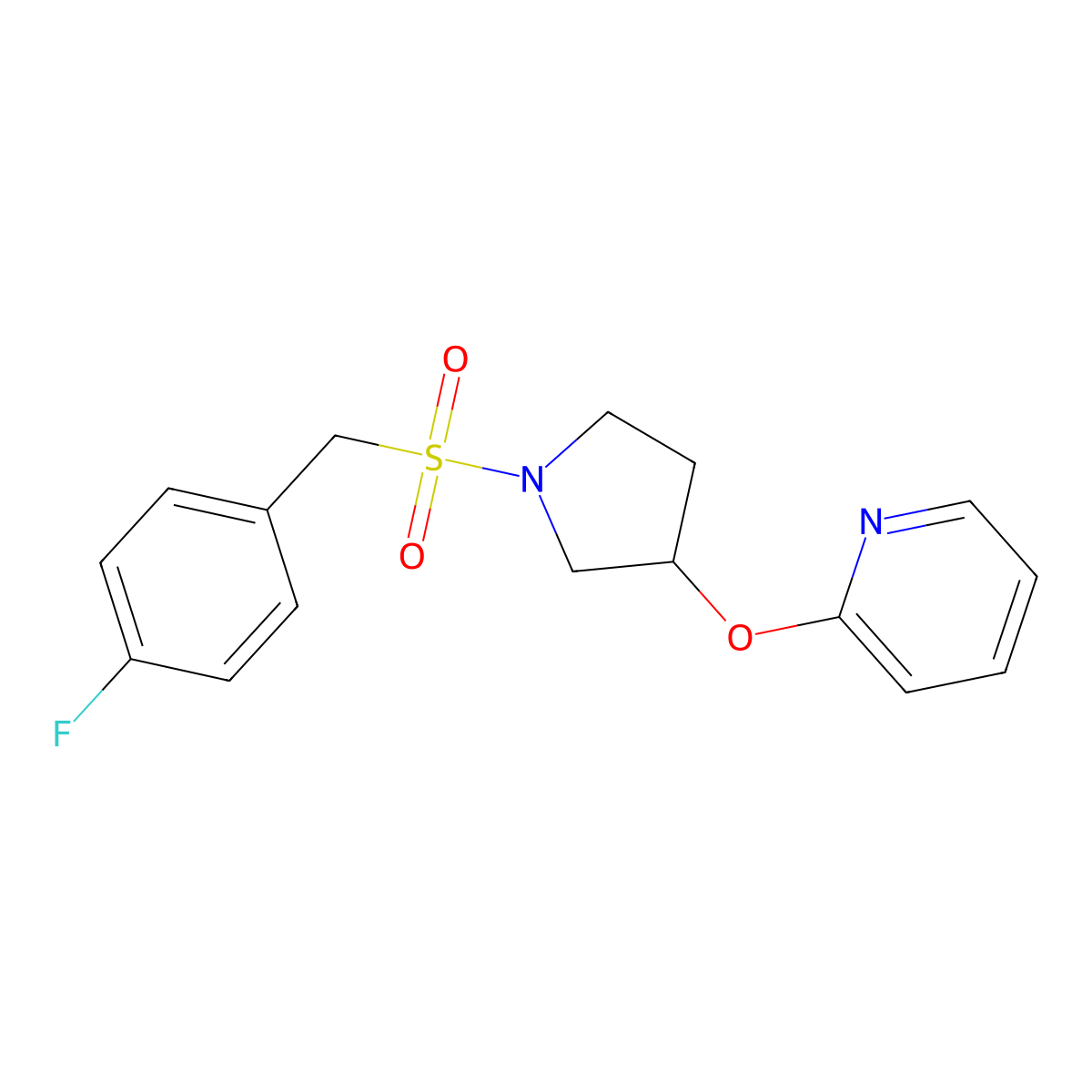 2-((1-((4-Fluorobenzyl)sulfonyl)pyrrolidin-3-yl)oxy)pyridine molecular structure, CAS 1903034-07-0
