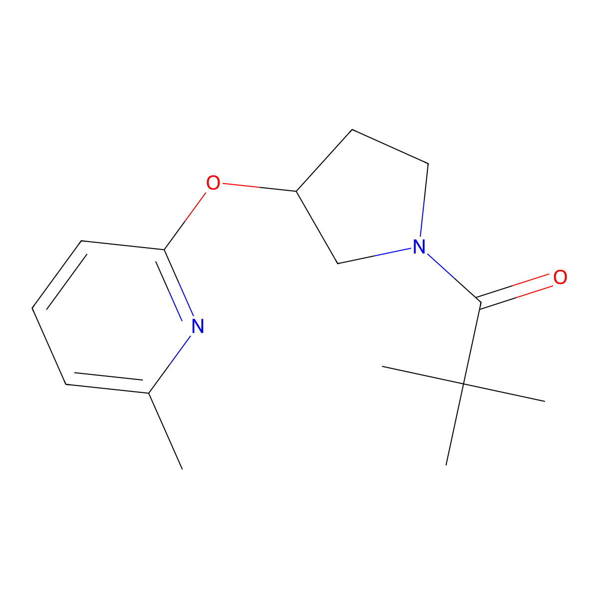 2,2-Dimethyl-1-{3-[(6-methylpyridin-2-yl)oxy]pyrrolidin-1-yl}propan-1-one molecular structure, CAS 1903035-18-6