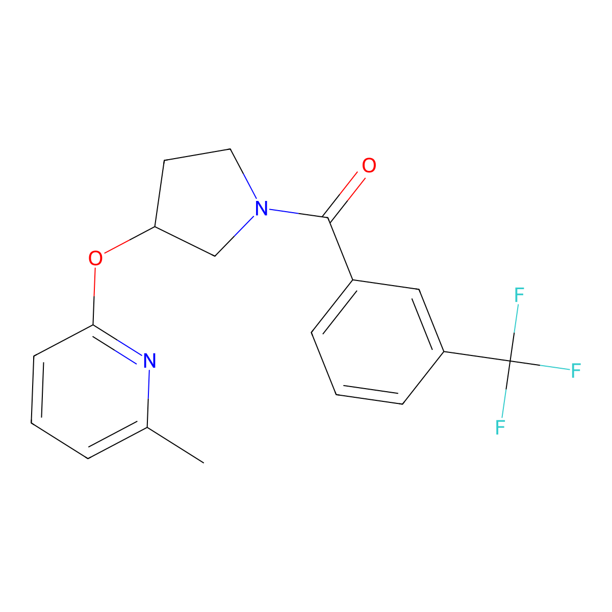 (3-((6-Methylpyridin-2-yl)oxy)pyrrolidin-1-yl)(3-(trifluoromethyl)phenyl)methanone molecular structure, CAS 1903035-99-3