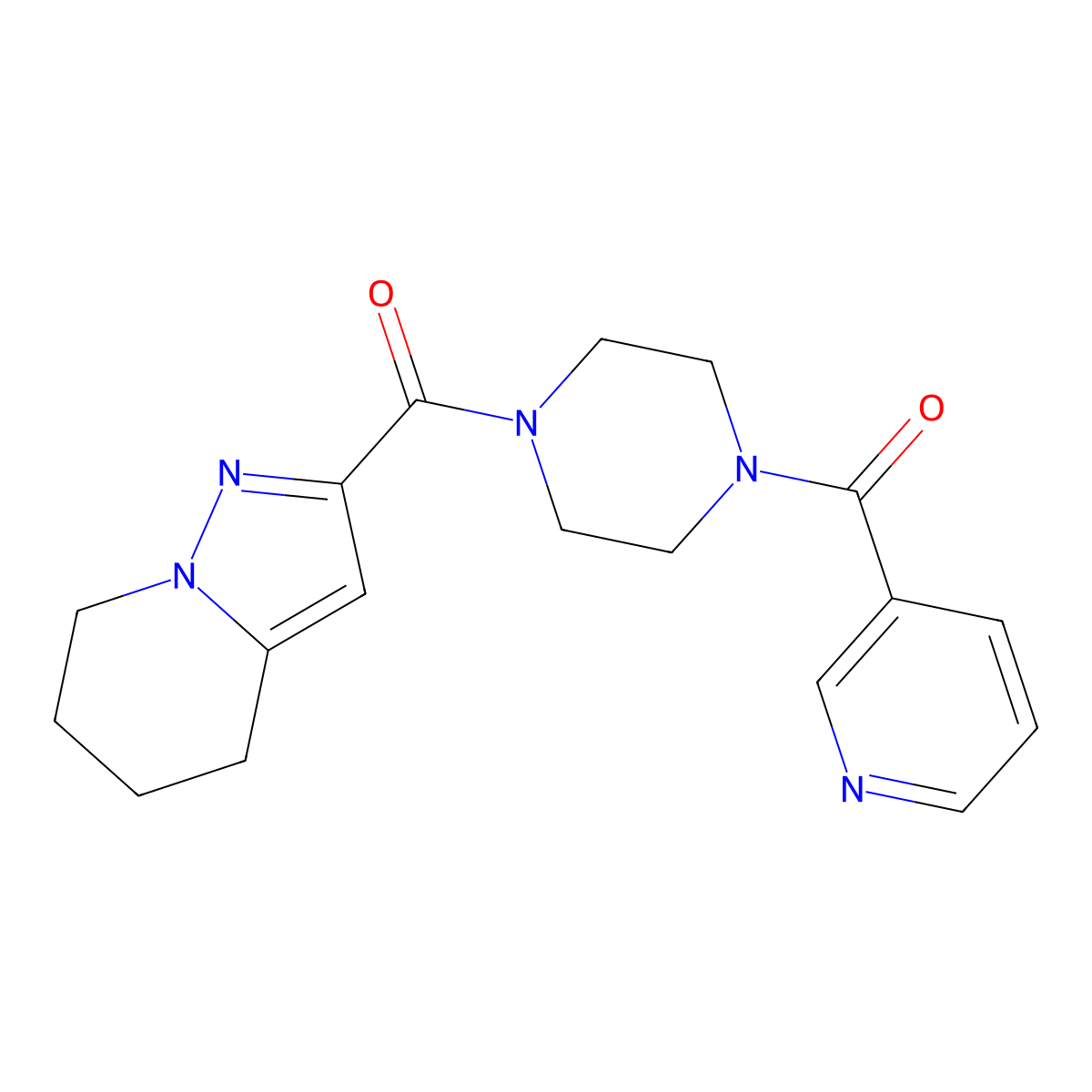 (4-Nicotinoylpiperazin-1-yl)(4,5,6,7-tetrahydropyrazolo[1,5-a]pyridin-2-yl)methanone molecular structure, CAS 1903036-03-2
