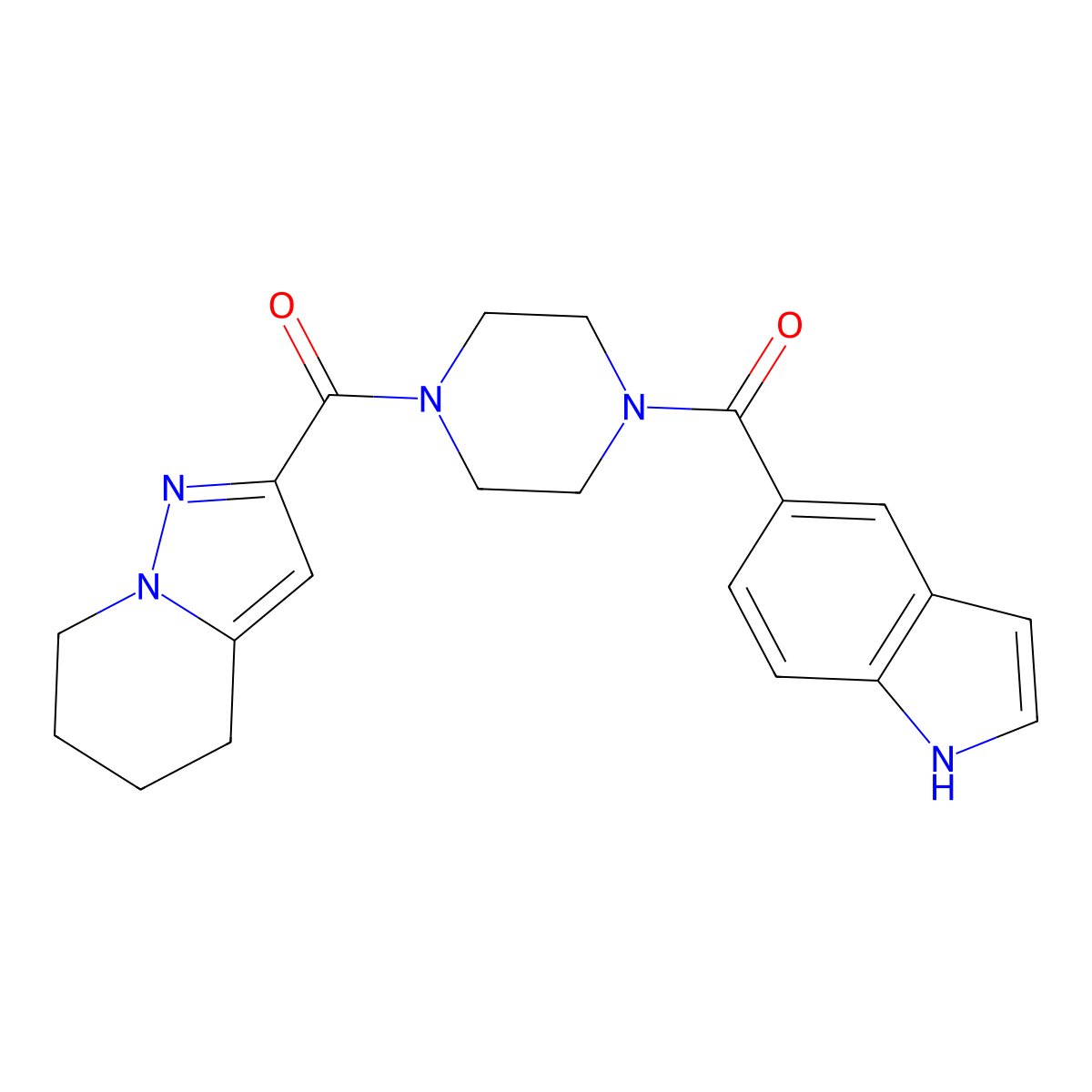 (4-(1H-indole-5-carbonyl)piperazin-1-yl)(4,5,6,7-tetrahydropyrazolo[1,5-a]pyridin-2-yl)methanone molecular structure, CAS 1903036-33-8