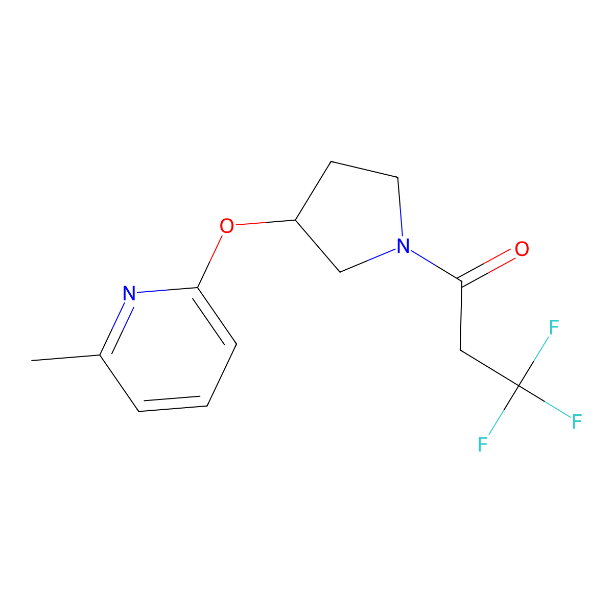 3,3,3-Trifluoro-1-(3-((6-methylpyridin-2-yl)oxy)pyrrolidin-1-yl)propan-1-one molecular structure, CAS 1903038-12-9