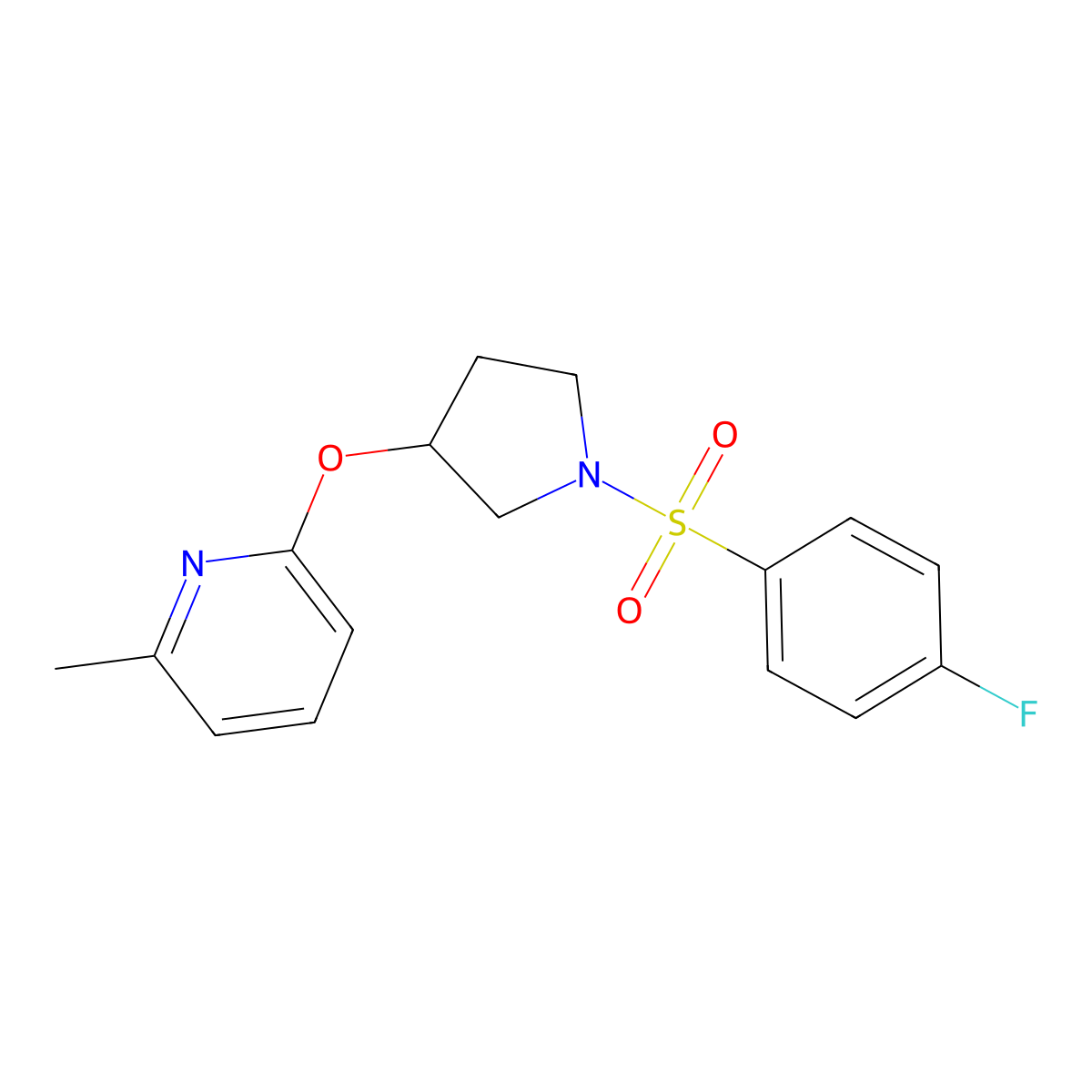 2-((1-((4-Fluorophenyl)sulfonyl)pyrrolidin-3-yl)oxy)-6-methylpyridine molecular structure, CAS 1903039-59-7
