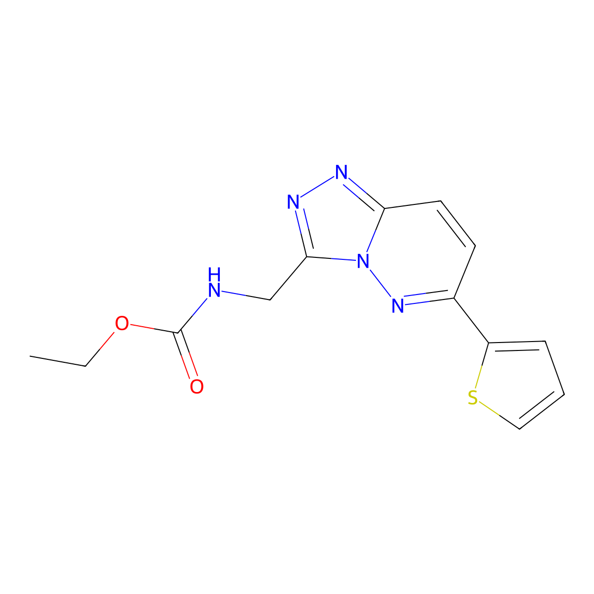 Ethyl ((6-(thiophen-2-yl)-[1,2,4]triazolo[4,3-b]pyridazin-3-yl)methyl)carbamate molecular structure, CAS 1903041-15-5