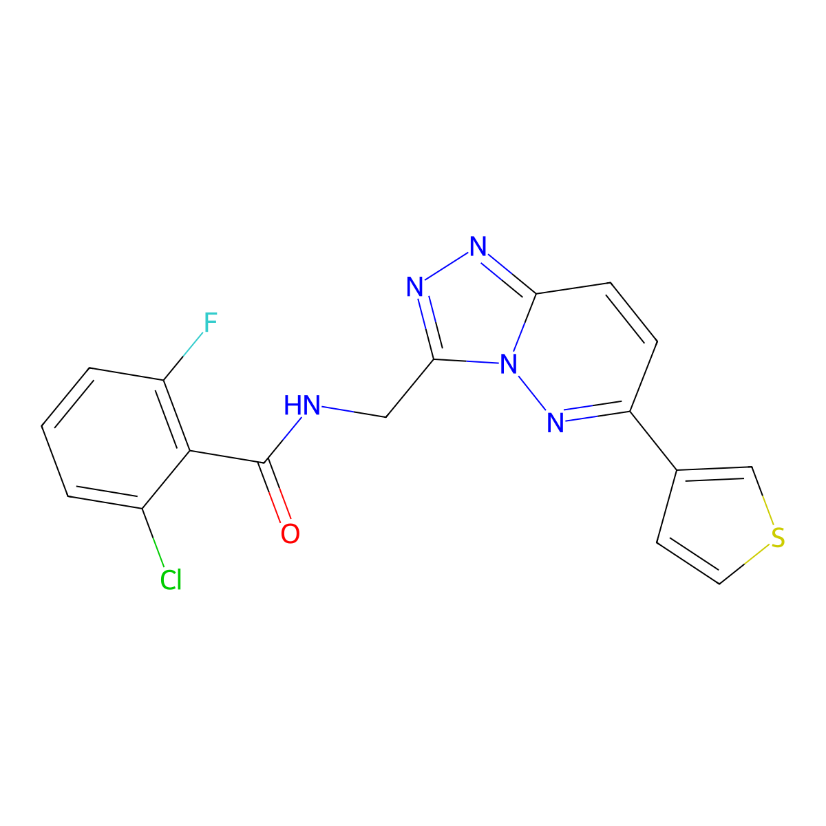 2-chloro-6-fluoro-N-((6-(thiophen-3-yl)-[1,2,4]triazolo[4,3-b]pyridazin-3-yl)methyl)benzamide molecular structure, CAS 1903041-41-7