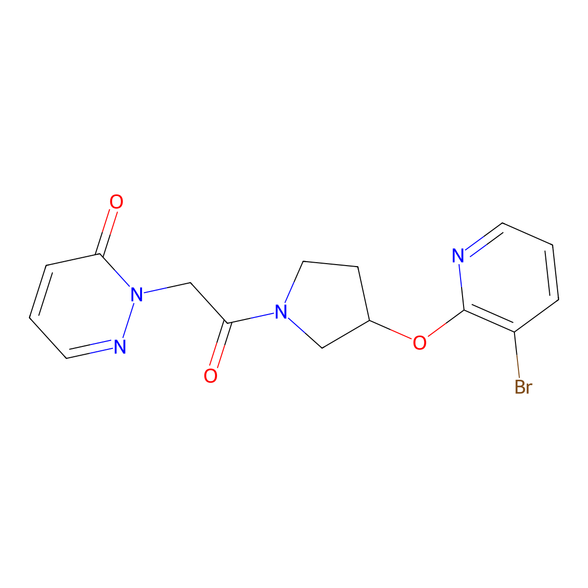 2-(2-(3-((3-bromopyridin-2-yl)oxy)pyrrolidin-1-yl)-2-oxoethyl)pyridazin-3(2H)-one molecular structure, CAS 1903041-93-9