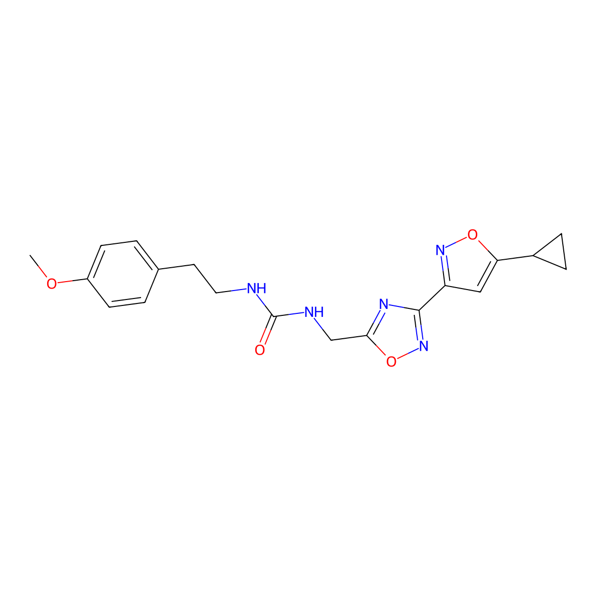 1-((3-(5-Cyclopropylisoxazol-3-yl)-1,2,4-oxadiazol-5-yl)methyl)-3-(4-methoxyphenethyl)urea molecular structure, CAS 1903044-77-8