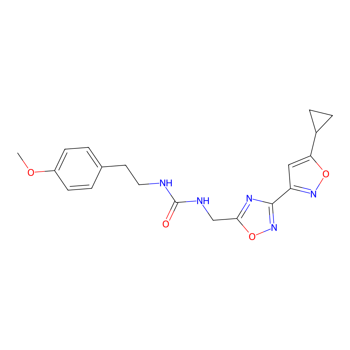 1-((3-(5-Cyclopropylisoxazol-3-yl)-1,2,4-oxadiazol-5-yl)methyl)-3-(4-methoxyphenethyl)urea molecular structure, CAS 1903044-77-8
