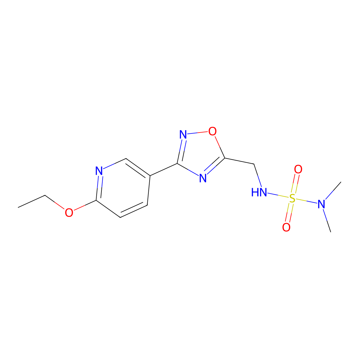 ({[3-(6-Ethoxypyridin-3-yl)-1,2,4-oxadiazol-5-yl]methyl}sulfamoyl)dimethylamine molecular structure, CAS 1903044-96-1