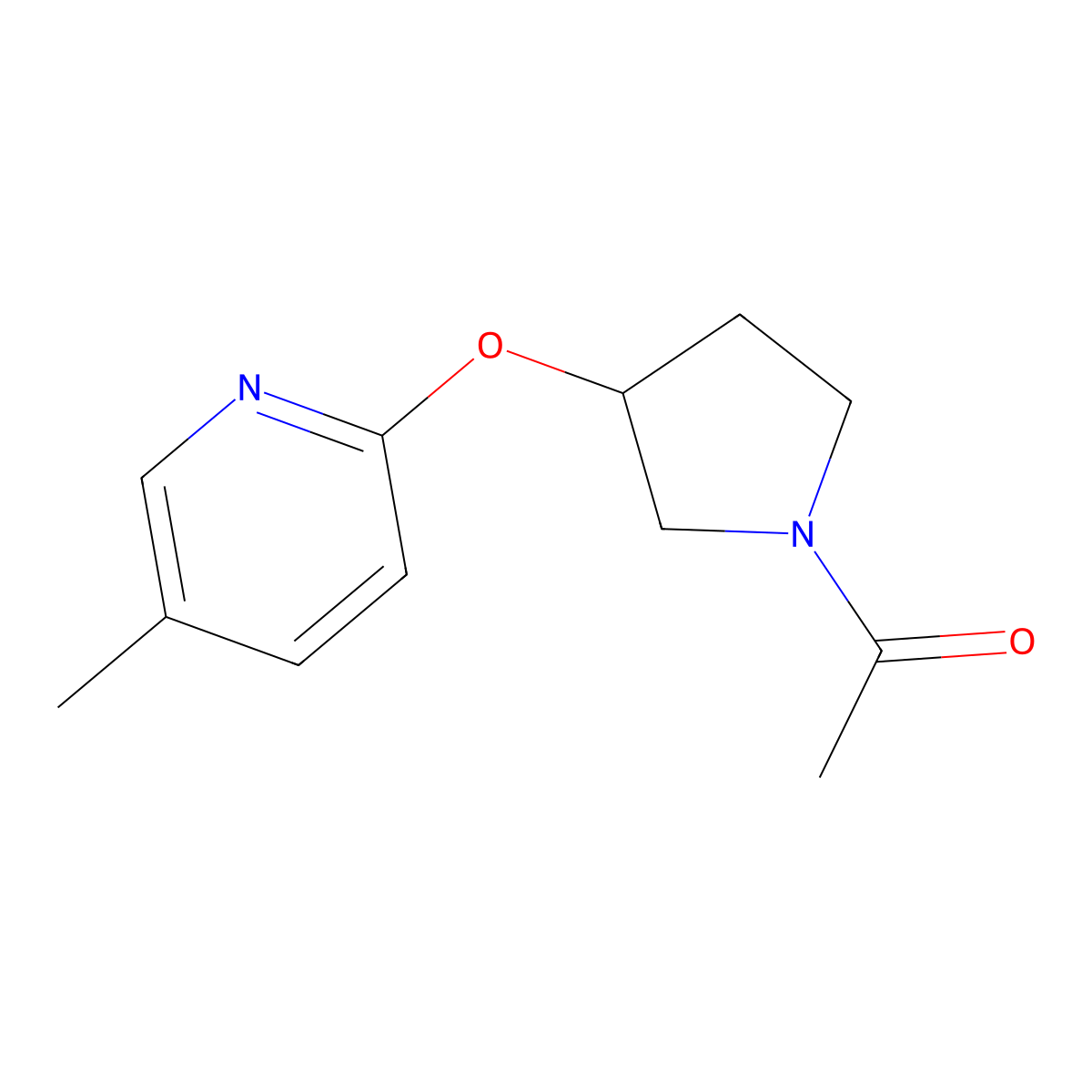 1-(3-((5-Methylpyridin-2-yl)oxy)pyrrolidin-1-yl)ethanone molecular structure, CAS 1903046-78-5