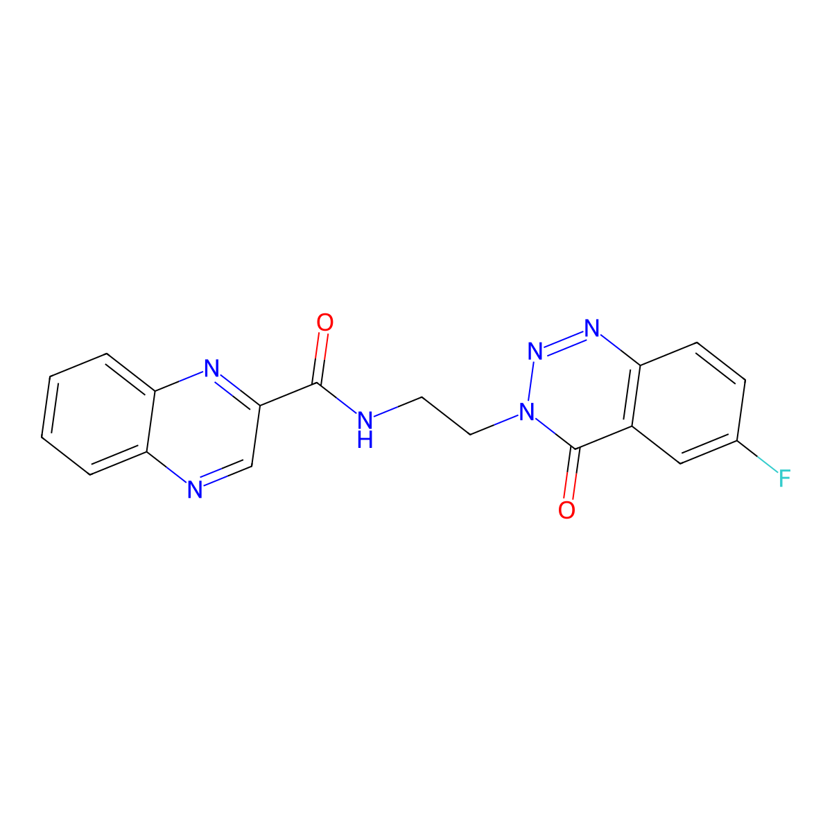 N-(2-(6-fluoro-4-oxobenzo[d][1,2,3]triazin-3(4H)-yl)ethyl)quinoxaline-2-carboxamide molecular structure, CAS 1903046-86-5