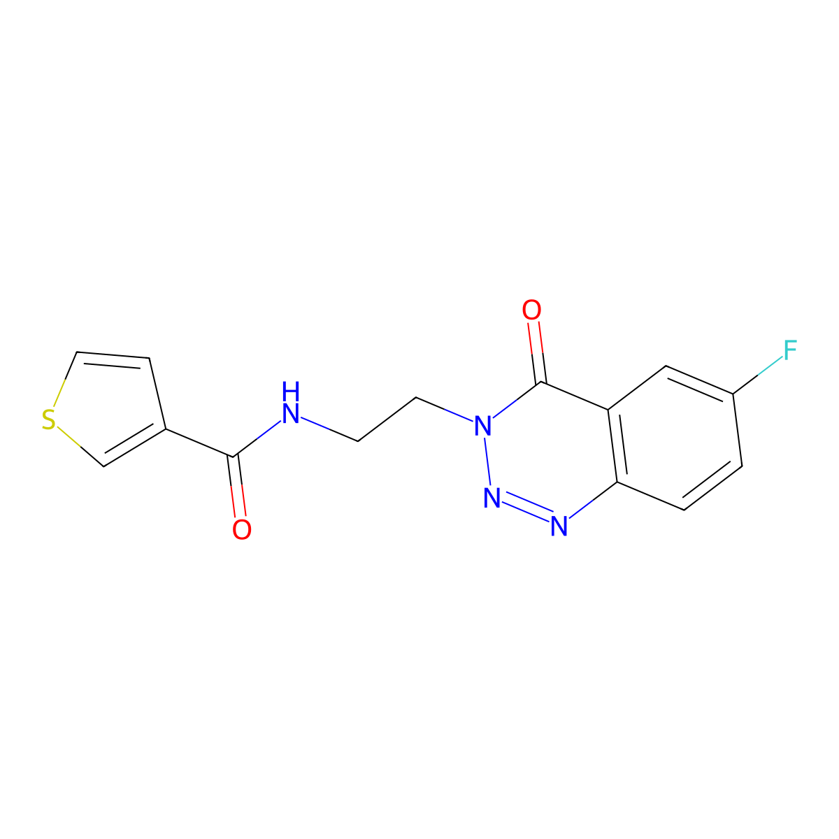 N-(2-(6-fluoro-4-oxobenzo[d][1,2,3]triazin-3(4H)-yl)ethyl)thiophene-3-carboxamide molecular structure, CAS 1903046-91-2