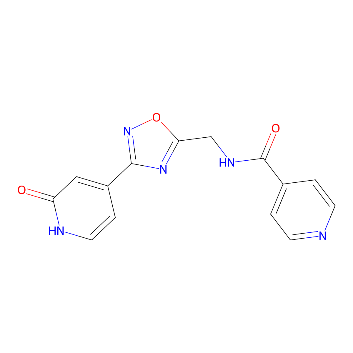 N-((3-(2-oxo-1,2-dihydropyridin-4-yl)-1,2,4-oxadiazol-5-yl)methyl)isonicotinamide molecular structure, CAS 1903047-65-3