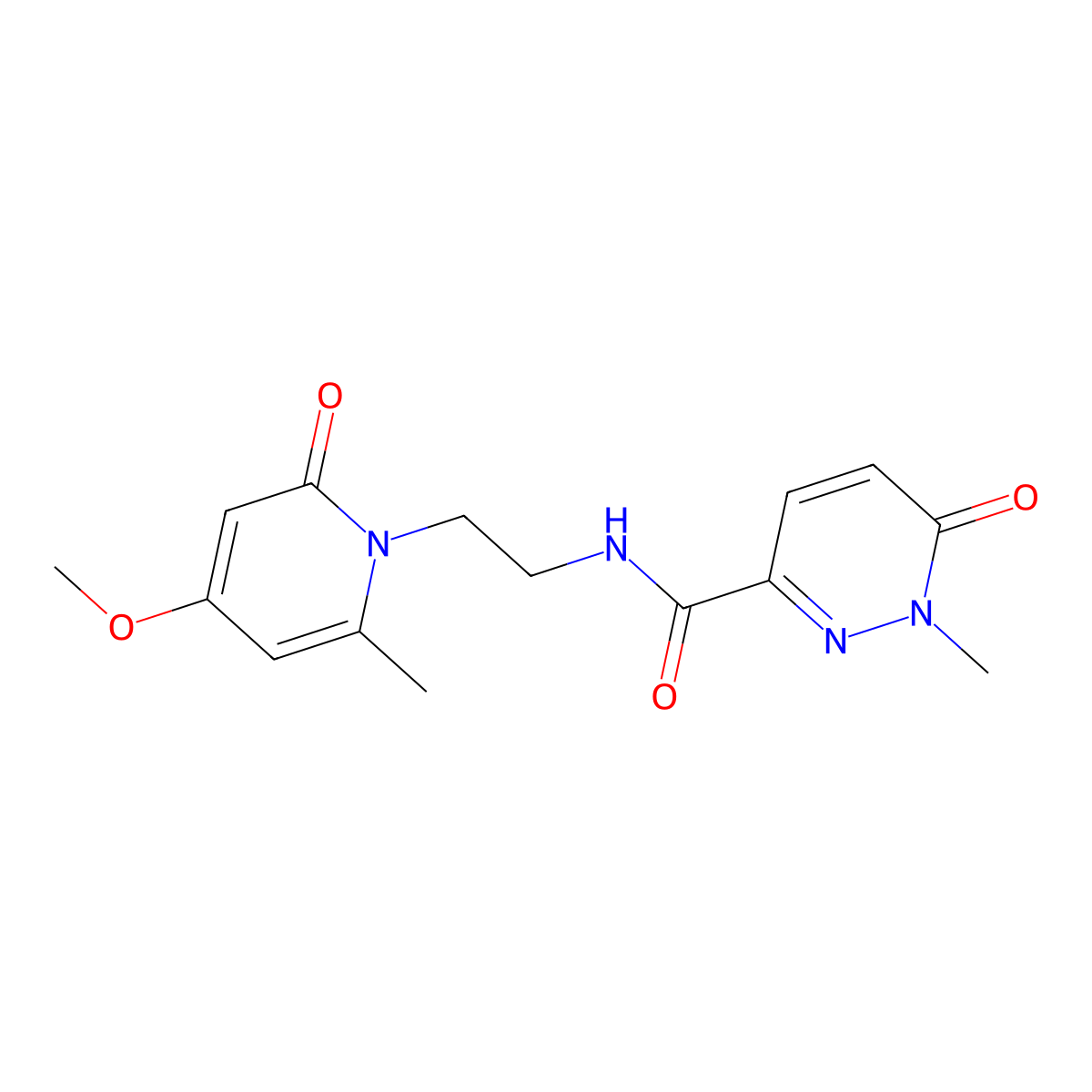 N-(2-(4-methoxy-6-methyl-2-oxopyridin-1(2H)-yl)ethyl)-1-methyl-6-oxo-1,6-dihydropyridazine-3-carboxamide molecular structure, CAS 1903050-81-6