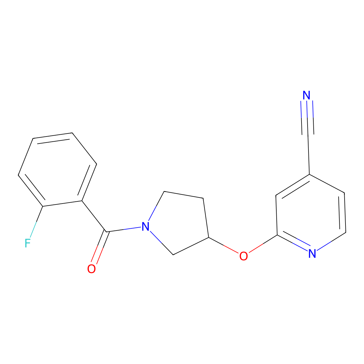 2-((1-(2-Fluorobenzoyl)pyrrolidin-3-yl)oxy)isonicotinonitrile molecular structure, CAS 1903053-96-2