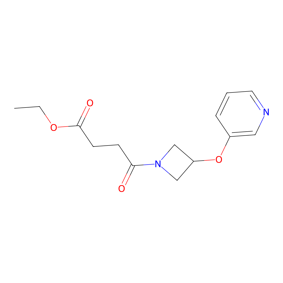 Ethyl 4-oxo-4-(3-(pyridin-3-yloxy)azetidin-1-yl)butanoate molecular structure, CAS 1903057-05-5